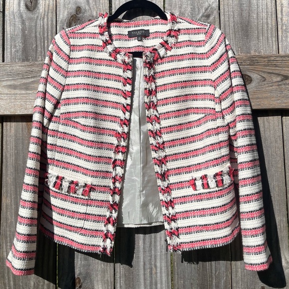 Talbots Striped Women's Jacket Petites size 4P - Picture 1 of 11